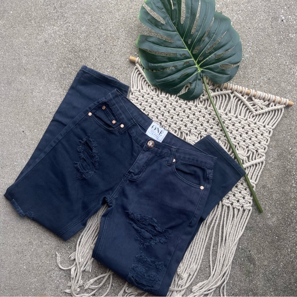 One by One Teaspoon Distressed Jeans Awesome Baggies Size 26
